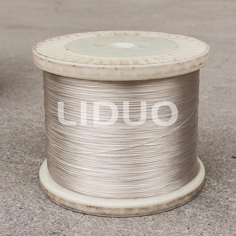 Silver-plated copper alloy tinsel stranded wire